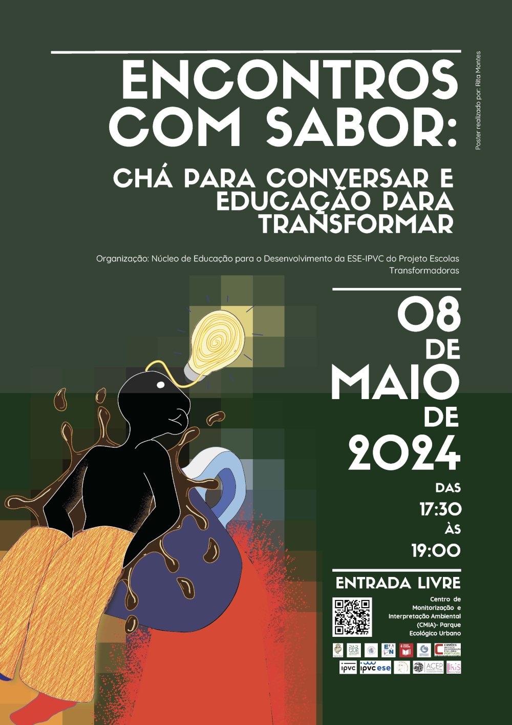 Cartaz da iniciativa «Encontros com Sabor - Chá para conversar e Educação para Transformar»