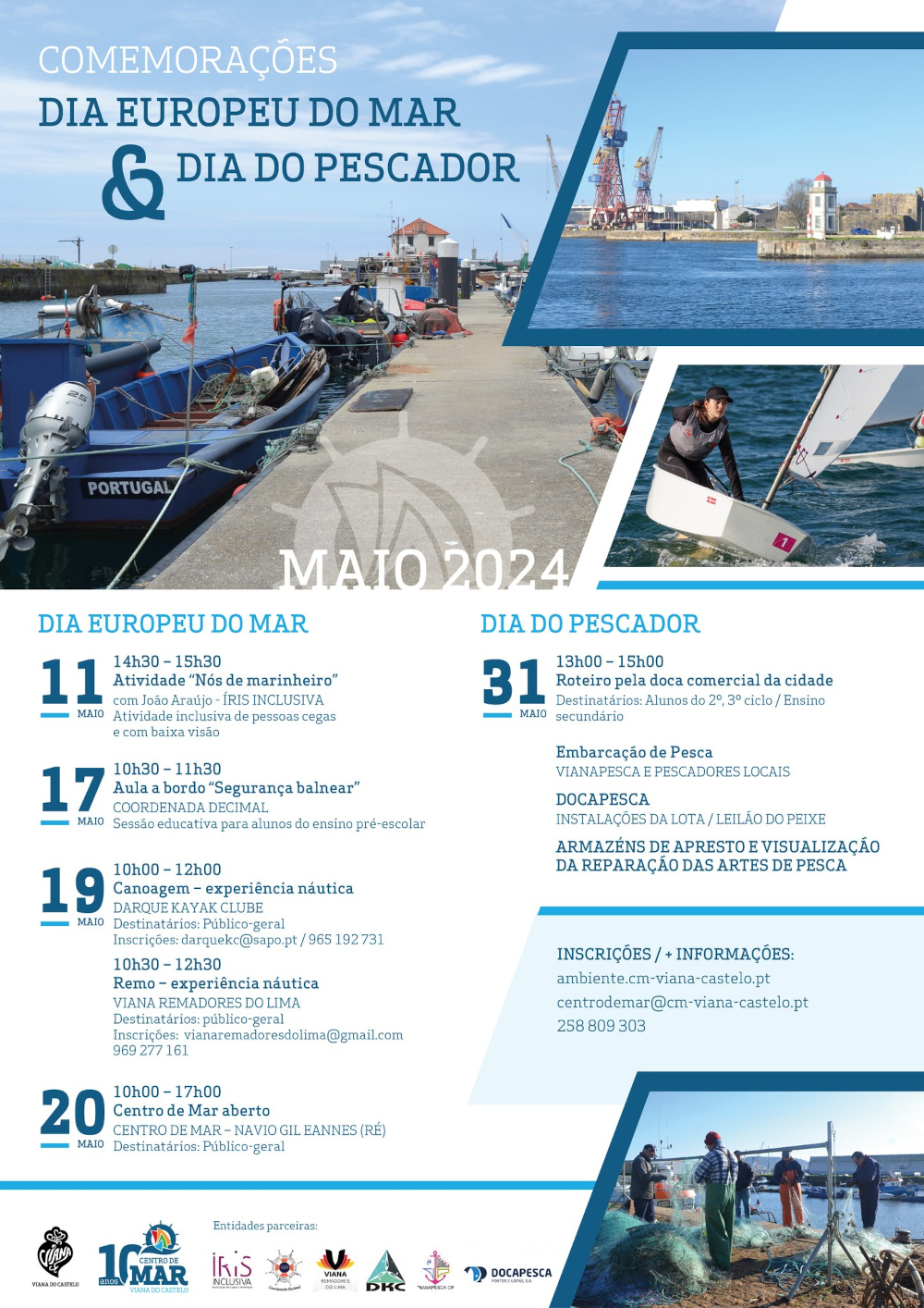 Cartaz com todo o programa das Comemorações do Dia Europeu do Mar e Dia do Pescador