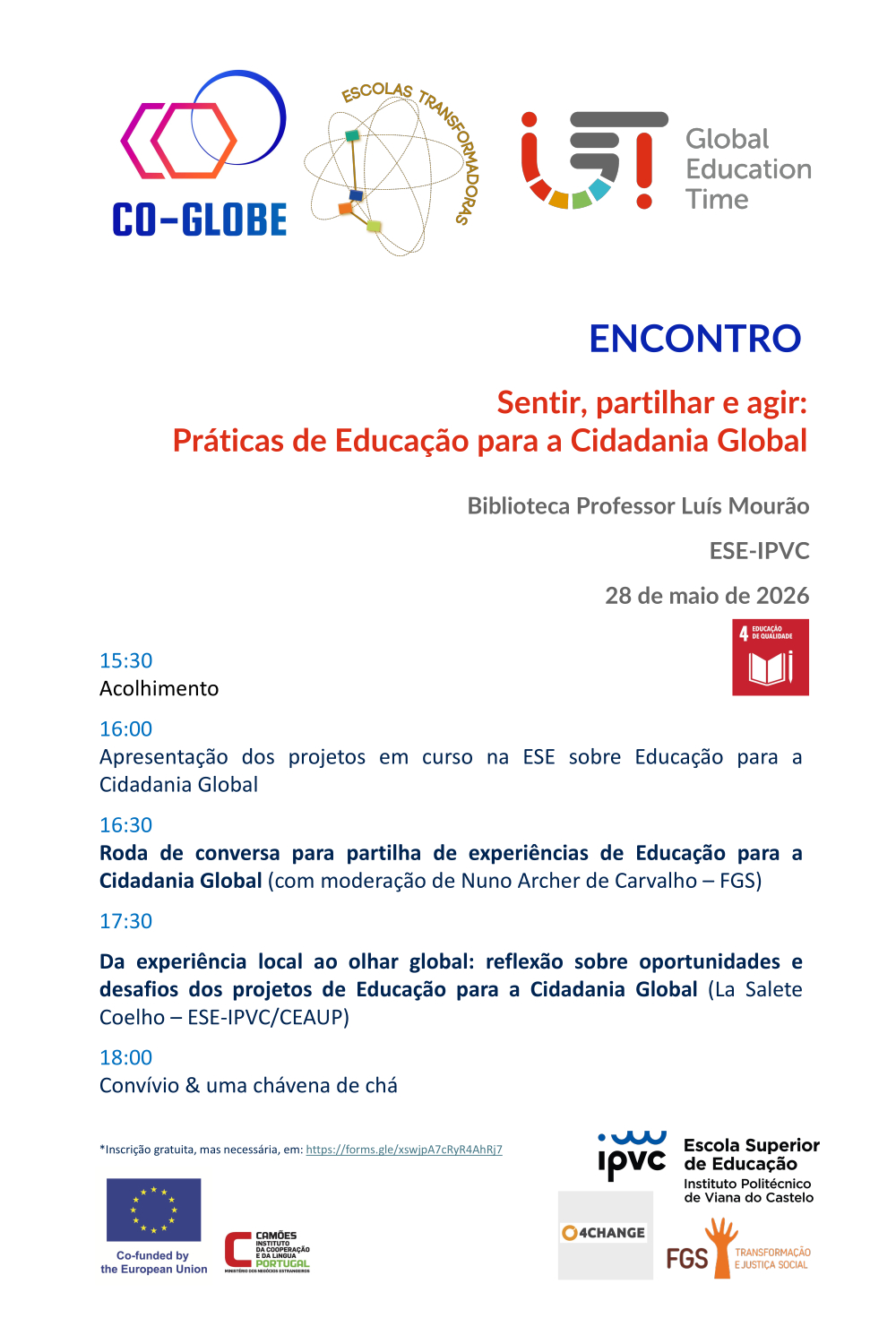 Leia mais sobre Encontro «Sentir, partilhar e agir: Práticas de Educação para a Cidadania Global»